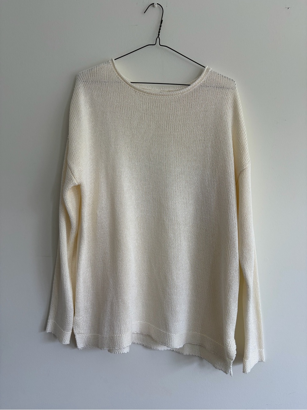 Lightweight Cream Crewneck Sweater — Relaxed Everyday Pullover
